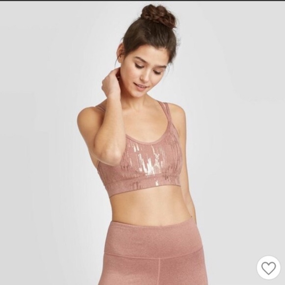 Joy Lab High Rise Rose Gold Sports Bra & Leggings